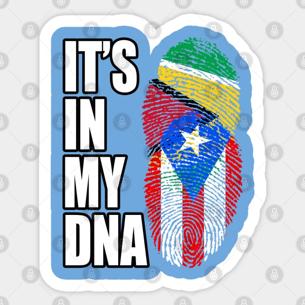 Puerto Rican And Guyanese Mix DNA Flag Heritage Sticker by Just Rep It!!